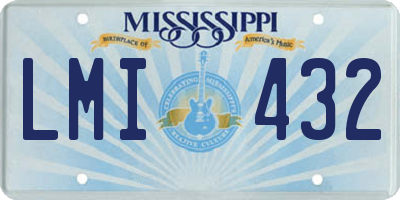MS license plate LMI432