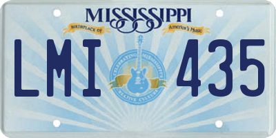 MS license plate LMI435