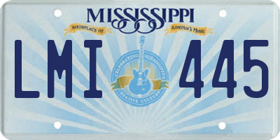 MS license plate LMI445