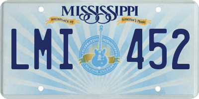 MS license plate LMI452