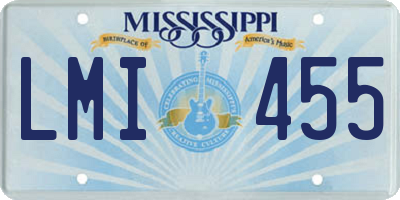 MS license plate LMI455
