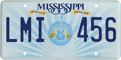 MS license plate LMI456