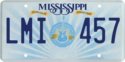 MS license plate LMI457