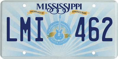 MS license plate LMI462