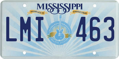 MS license plate LMI463