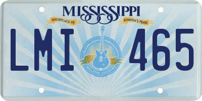 MS license plate LMI465