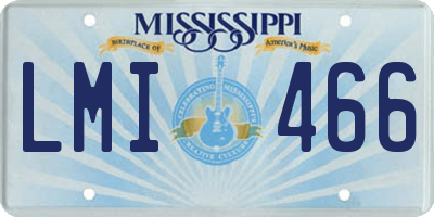 MS license plate LMI466
