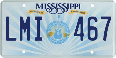 MS license plate LMI467