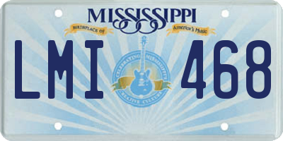 MS license plate LMI468
