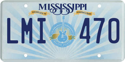 MS license plate LMI470