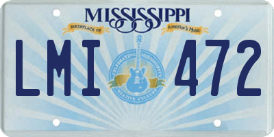 MS license plate LMI472
