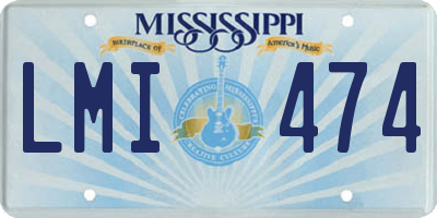 MS license plate LMI474