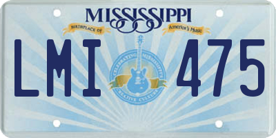 MS license plate LMI475