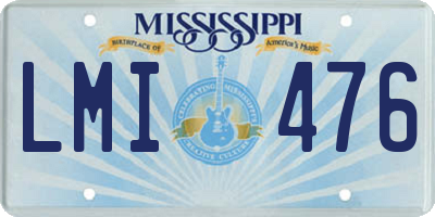 MS license plate LMI476