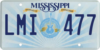 MS license plate LMI477