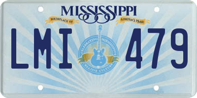 MS license plate LMI479