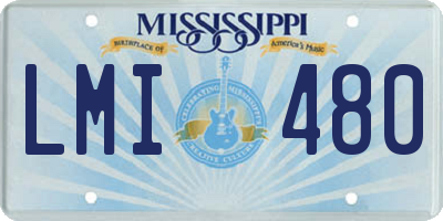 MS license plate LMI480