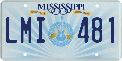 MS license plate LMI481