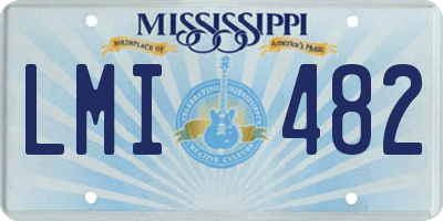 MS license plate LMI482