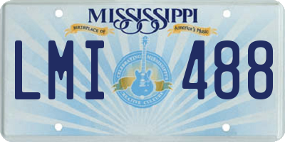MS license plate LMI488