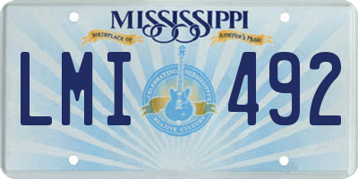 MS license plate LMI492