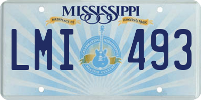MS license plate LMI493