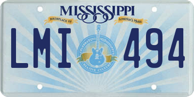 MS license plate LMI494
