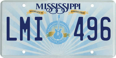 MS license plate LMI496