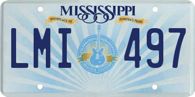 MS license plate LMI497