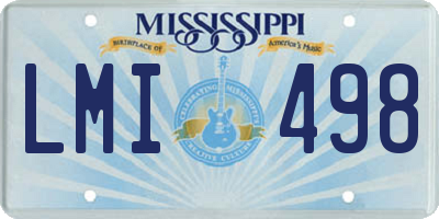 MS license plate LMI498