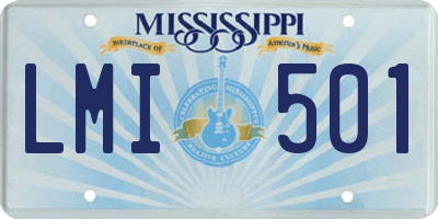 MS license plate LMI501