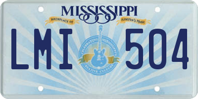MS license plate LMI504