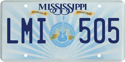 MS license plate LMI505