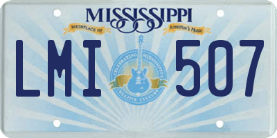 MS license plate LMI507