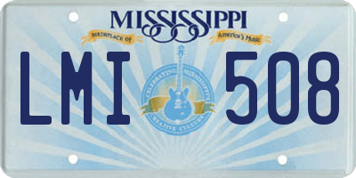 MS license plate LMI508
