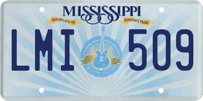 MS license plate LMI509
