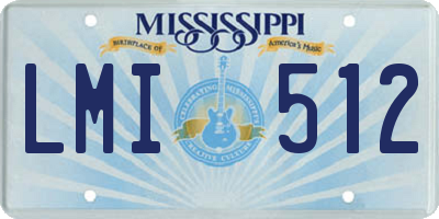 MS license plate LMI512