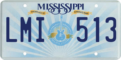 MS license plate LMI513