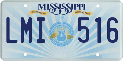 MS license plate LMI516