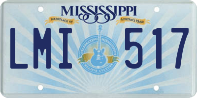 MS license plate LMI517