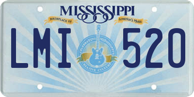 MS license plate LMI520