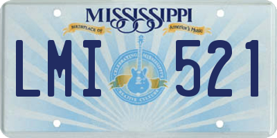 MS license plate LMI521