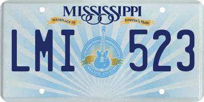 MS license plate LMI523