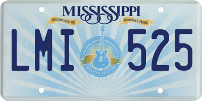 MS license plate LMI525