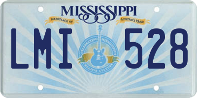 MS license plate LMI528