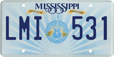 MS license plate LMI531