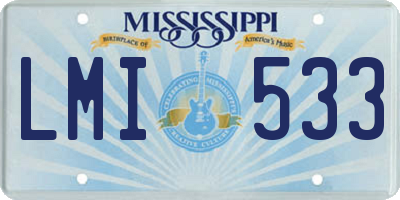 MS license plate LMI533