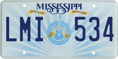 MS license plate LMI534