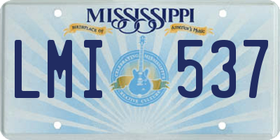 MS license plate LMI537
