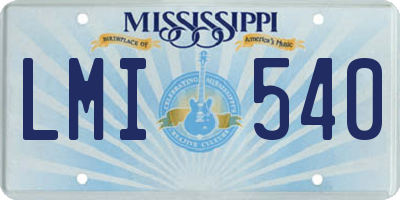 MS license plate LMI540